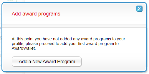 Award Wallet Add a New Award Program