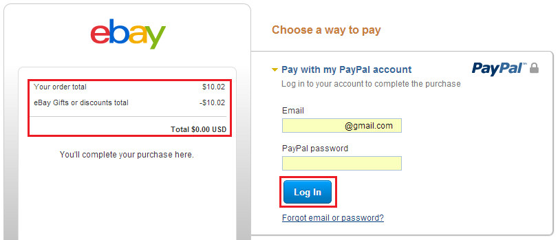 Log into Paypal