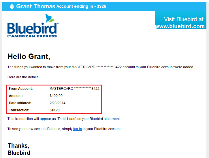 Bluebird Add Funds 8