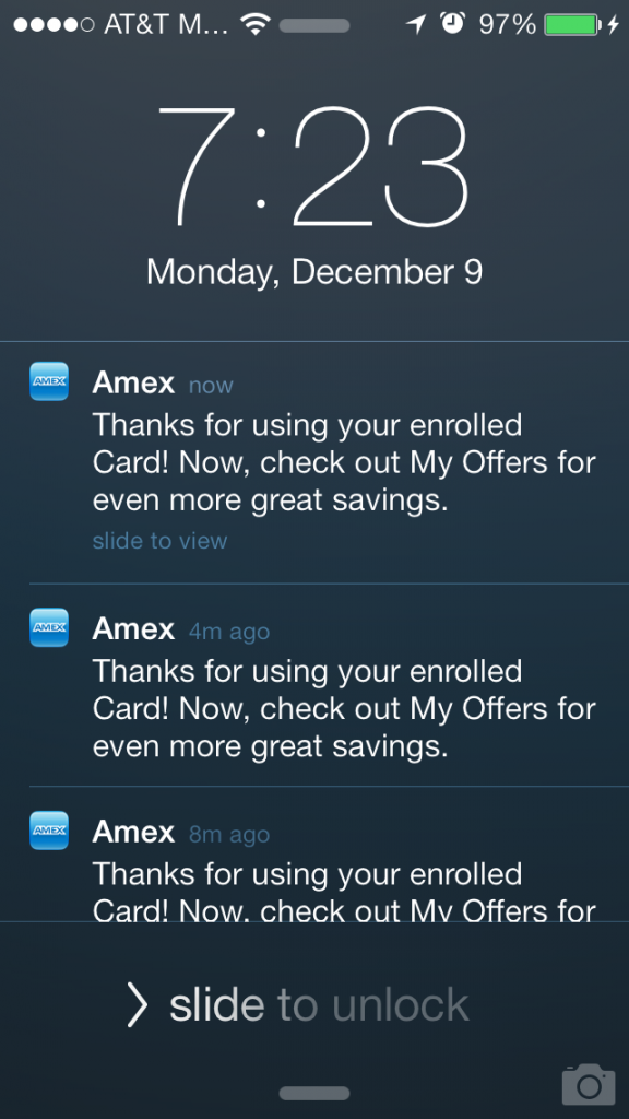 AMEX Offers iPhone