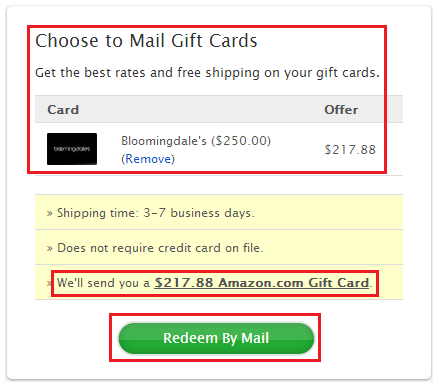 Bloomingdales GC on CardPool Amazon Payout