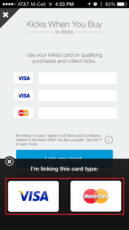 Link Visa or MasterCard