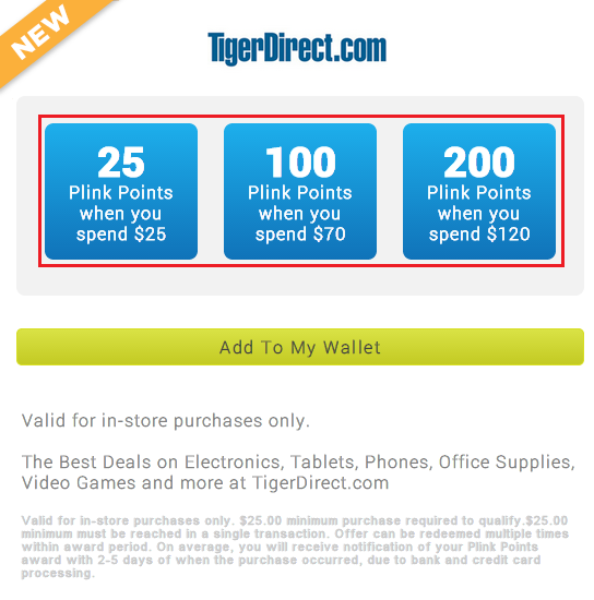 Tiger Direct Plink Offer