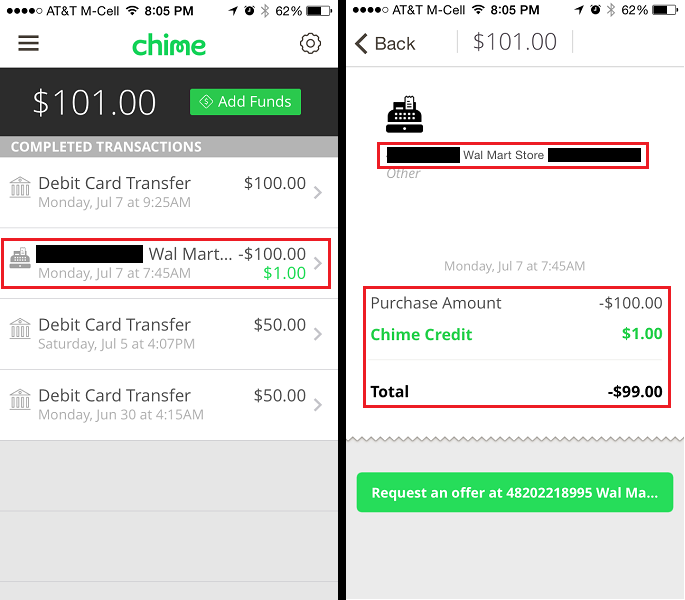 Chime Card Prepaid Reloadable Debit Card Instant Cash