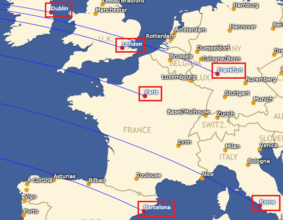 CLT to Europe Routes