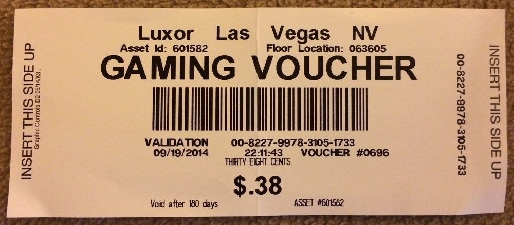 Luxor Game Ticket 38 Cents