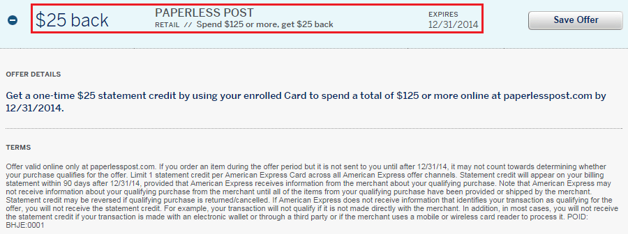 Paperless Post AMEX Offer