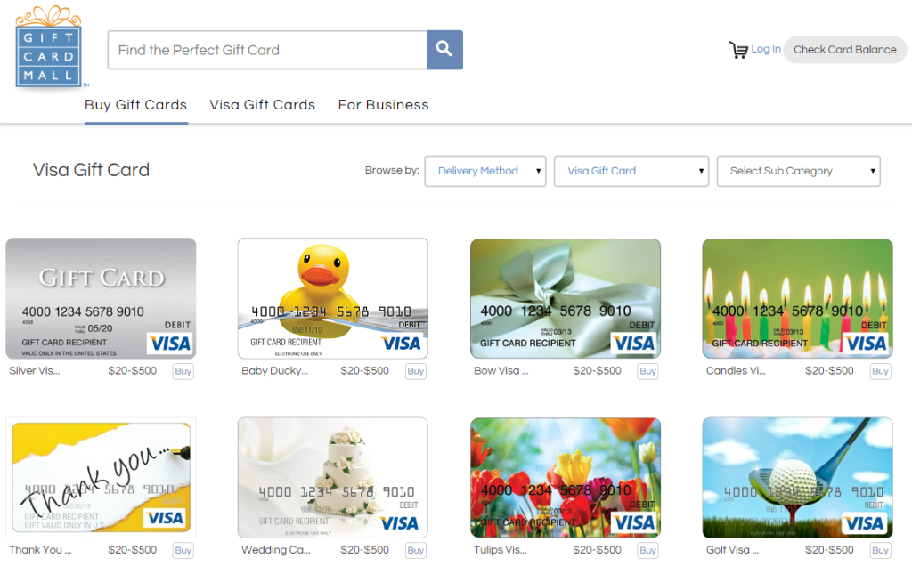 Gift Card Mall Home Page