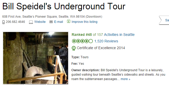 Seattle Underground Tour Trip Advisor Review