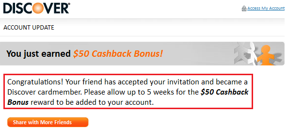 Discover $50 Referral Bonus