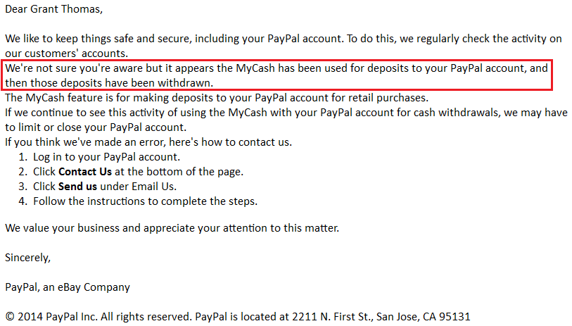 PayPal Warning PPMCC