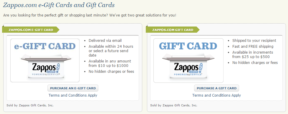 Zappos Gift Cards